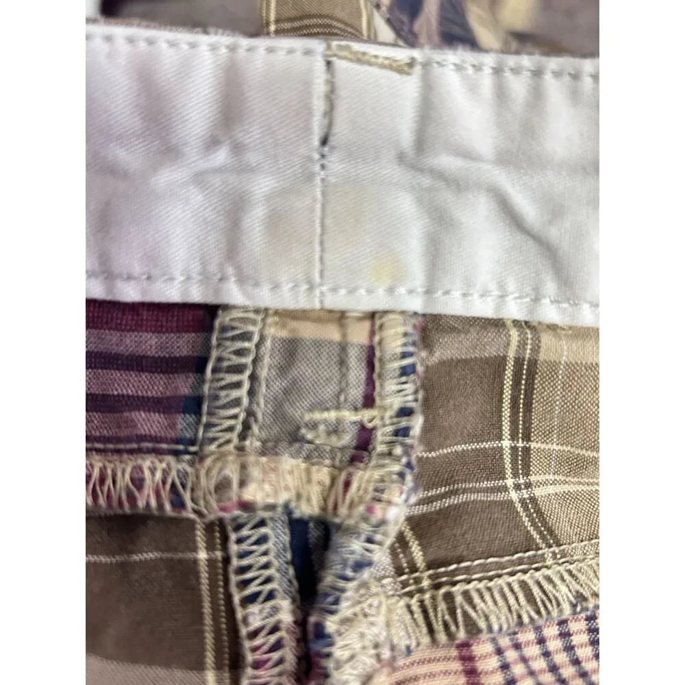 Jos. A. Bank Men's Multicolored Patchwork Madras Plaid Flat Front Shorts Size 38